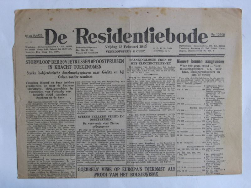 Oorlogskrant - De Residentiebode, Den Haag