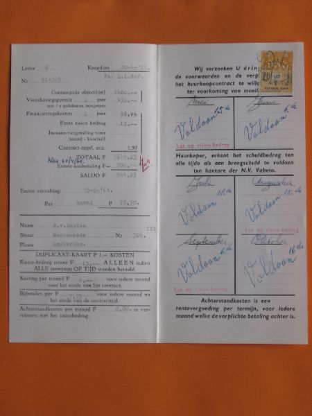  - Huurkoopovereenkomst 1961