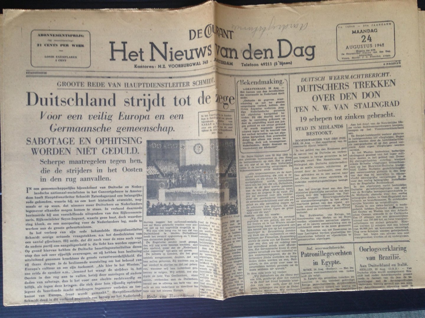 Oorlogskrant - De Courant Het Nieuws van de Dag,