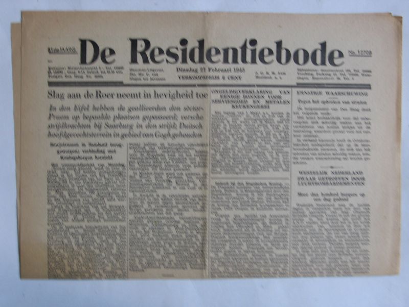 Oorlogskrant - De Residentiebode, Den Haag
