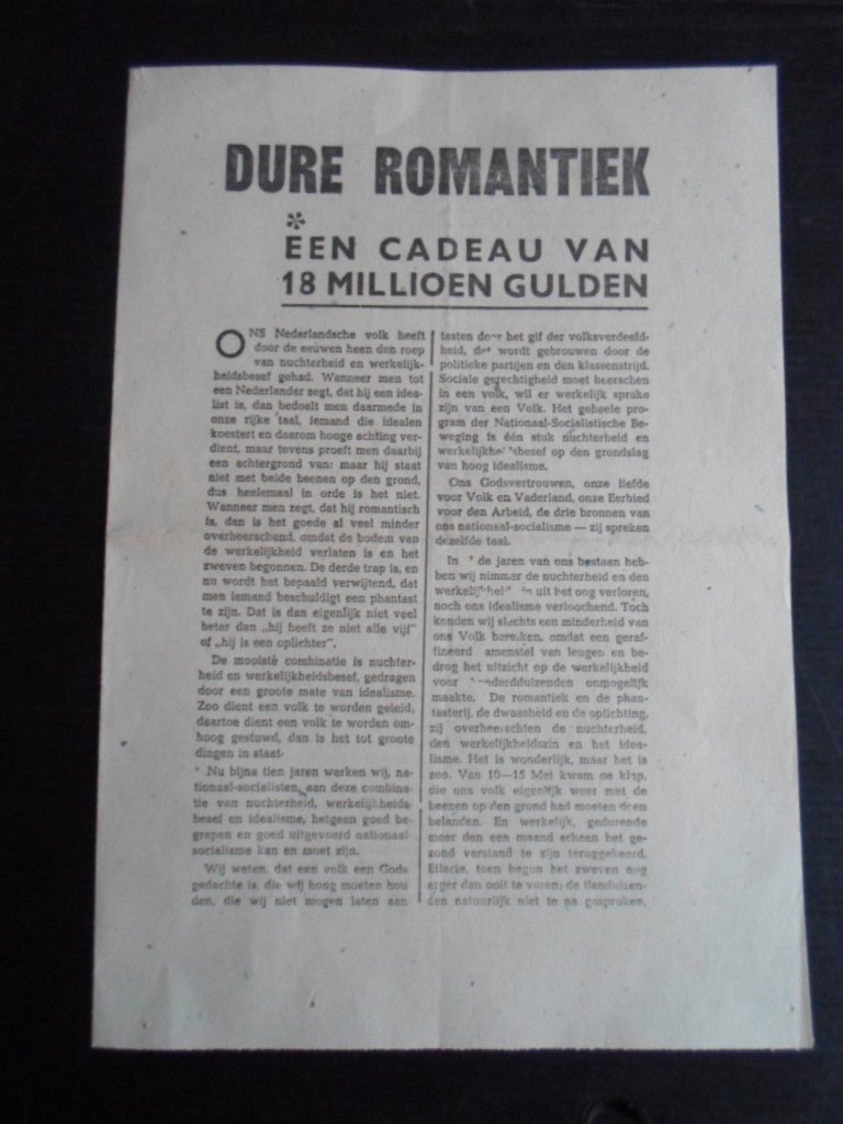  - Dure romantiek, een cadeau van 18 millioen gulden, Rede van Mussert, 5 maart 1941
