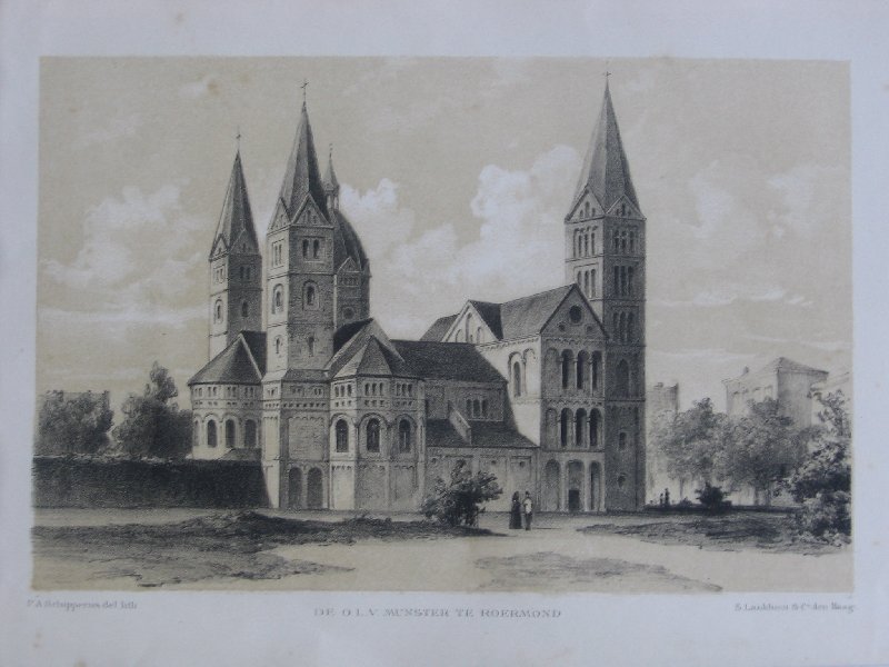 Lithografie - De OLV Munster te Roermond