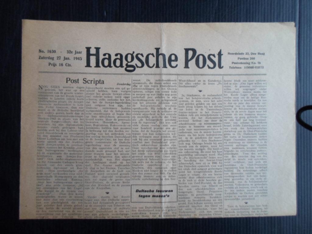 Oude krant - Haagsche Post