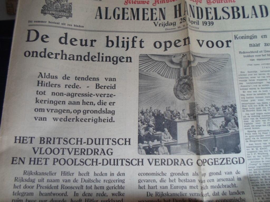 Oorlogskrant - Opzegging Poolsch-Duitsch verdrag