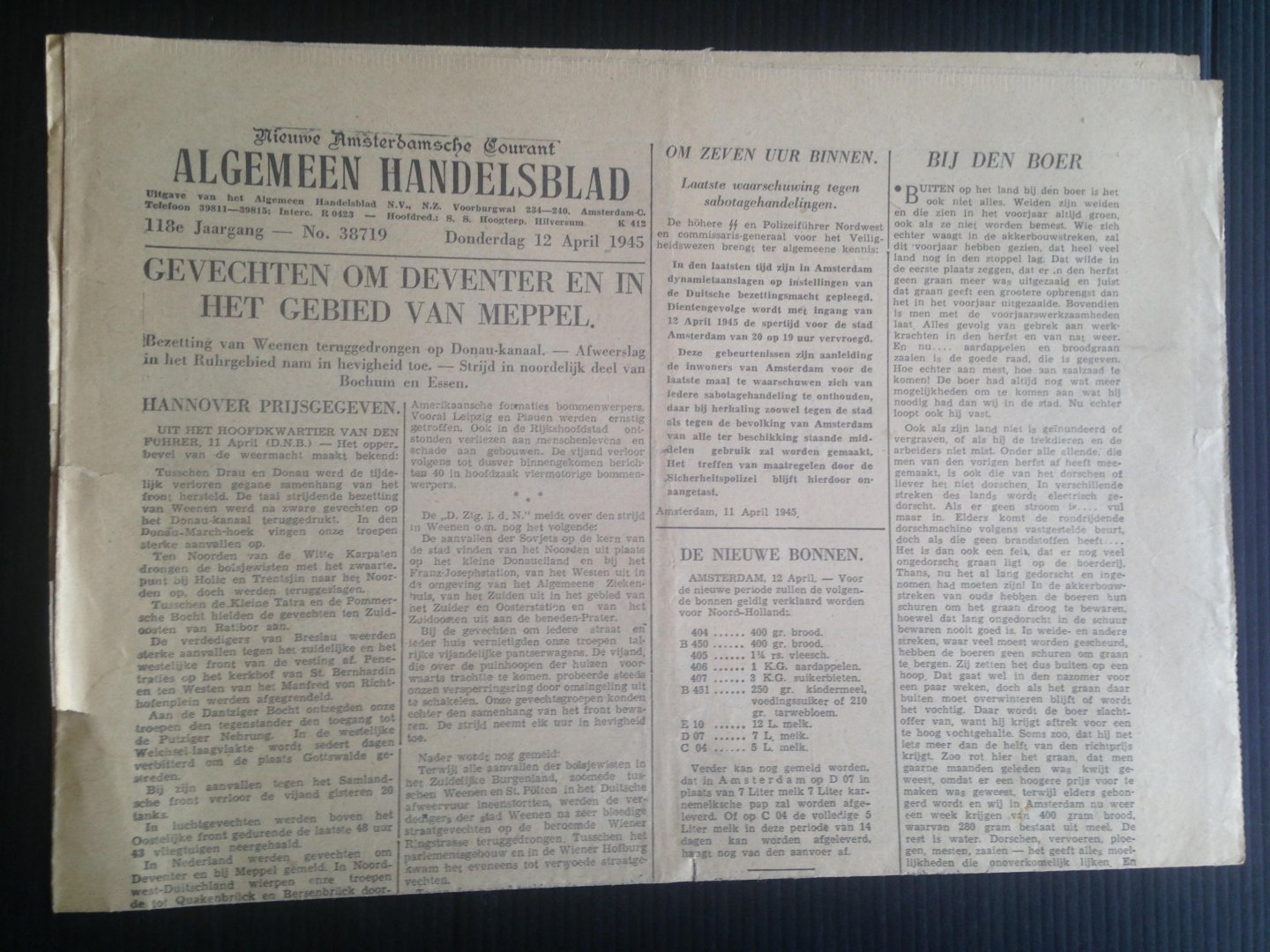 Oorlogskrant - Algemeen Handelsblad, Nieuwe Amsterdamsche Courant
