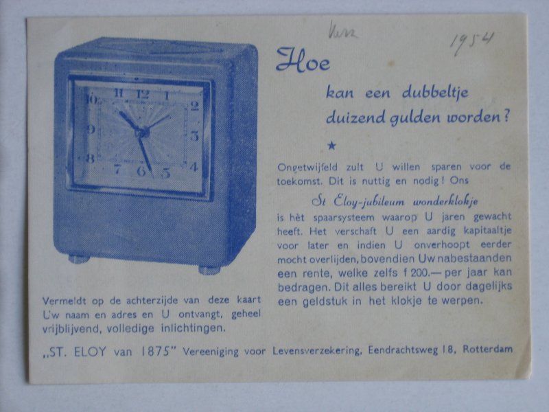 Folder - St.Eloy van 1875, Vereeniging voor Levensverzekeringsmj
