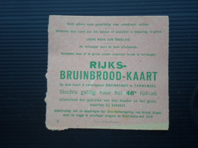  - Distributiebon Rijksbruinbrood-kaart