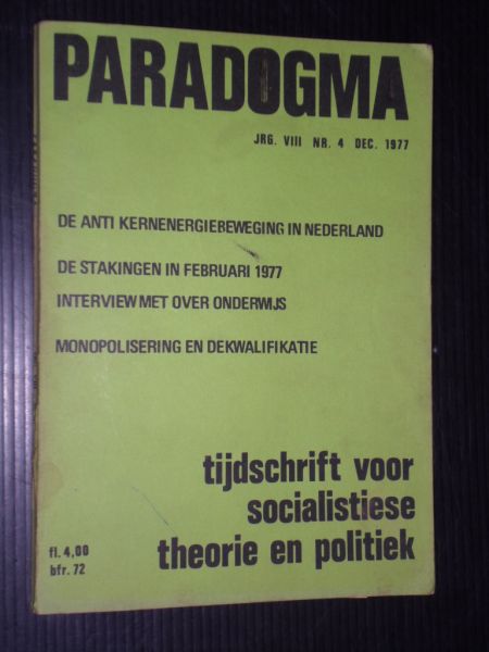  - Paradogma, Tijdschrift voor socialistiese theorie en politiek