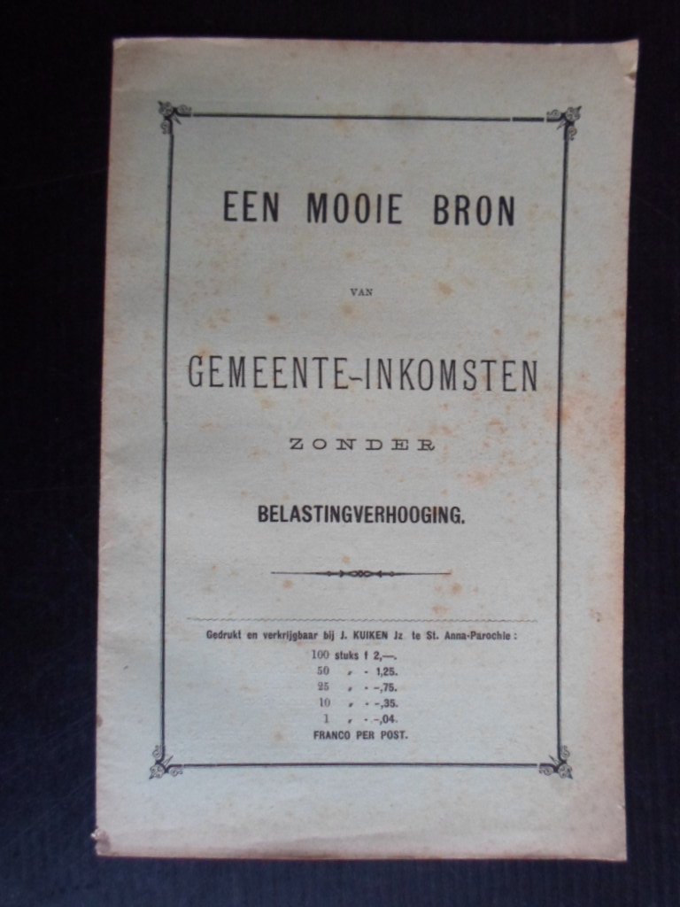Brochure - Een mooi bron van Gemeente-inkomsten zonder belastingverhooging