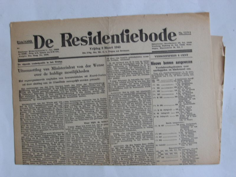 Oorlogskrant - De Residentiebode, Den Haag