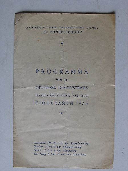 Folder - Academie 'De Toneelschool'