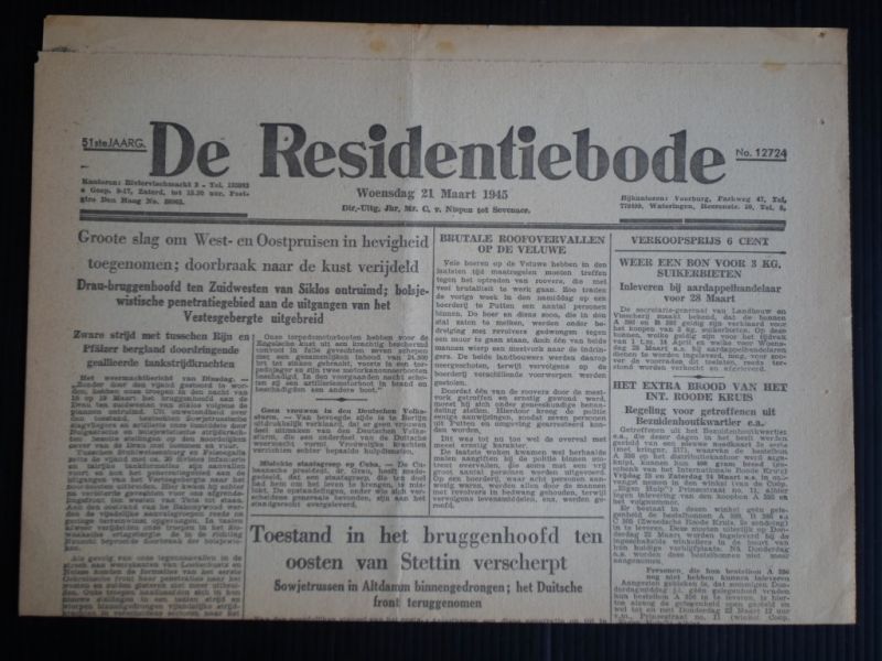 Oorlogskrant - De Residentiebode, Den Haag