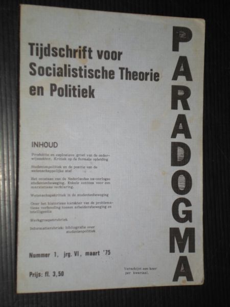  - Paradogma, Tijdschrift voor socialistiese theorie en politiek