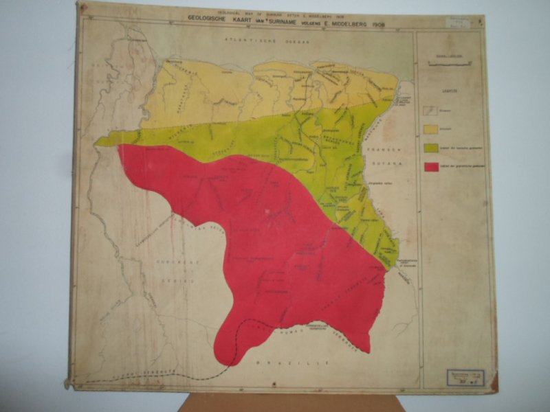  - Geologische kaart van Suriname volgens E.Middelberg