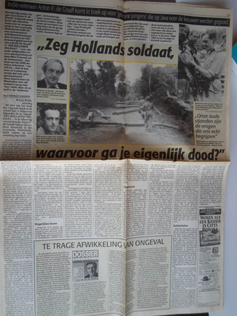 Artikel Indie - Zeg Hollandse soldaat waarvoor ga je eigenlijk dood? Over Anton P.de Graaf