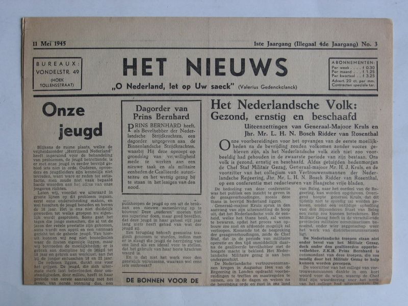 Oorlogskrant - Het Nieuws, Den Haag