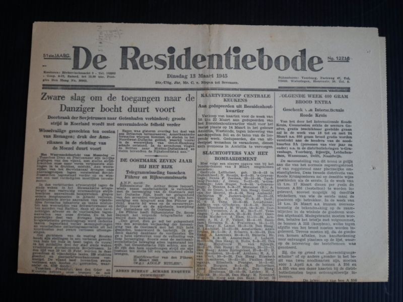 Oorlogskrant - De Residentiebode, Den Haag