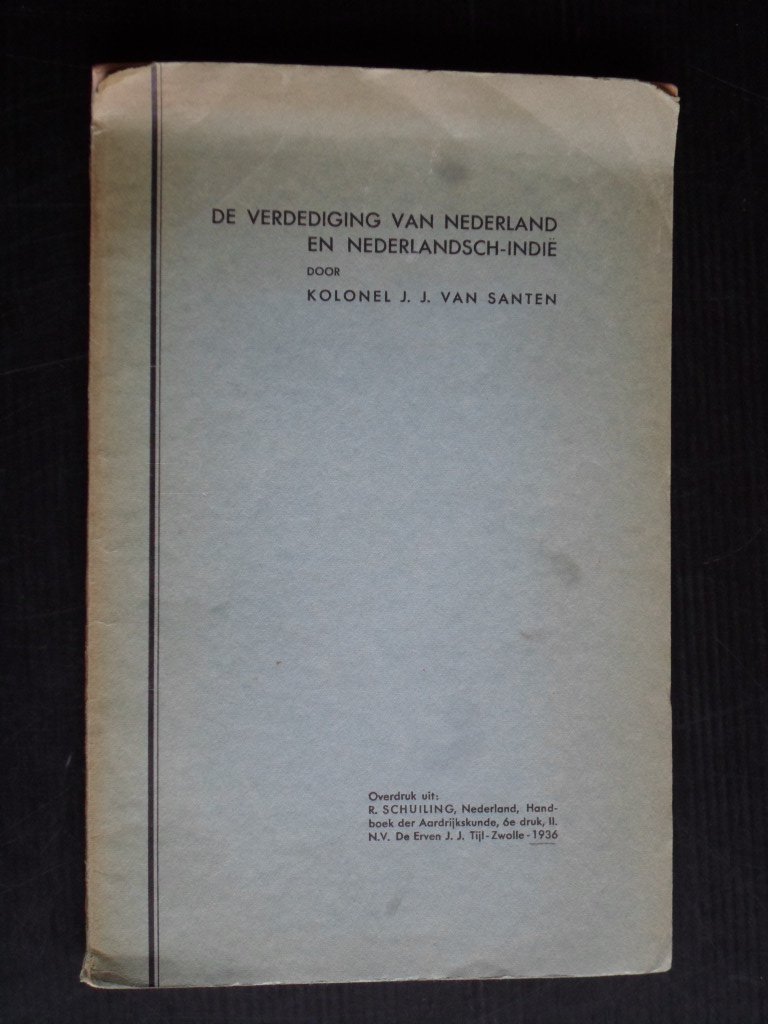 Schuiling, R. - De Verdediging van Nederland en Nederlandsch Indie, overdruk