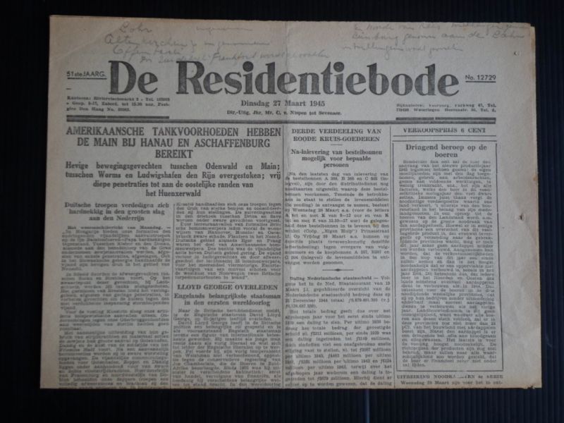 Oorlogskrant - De Residentiebode, Den Haag