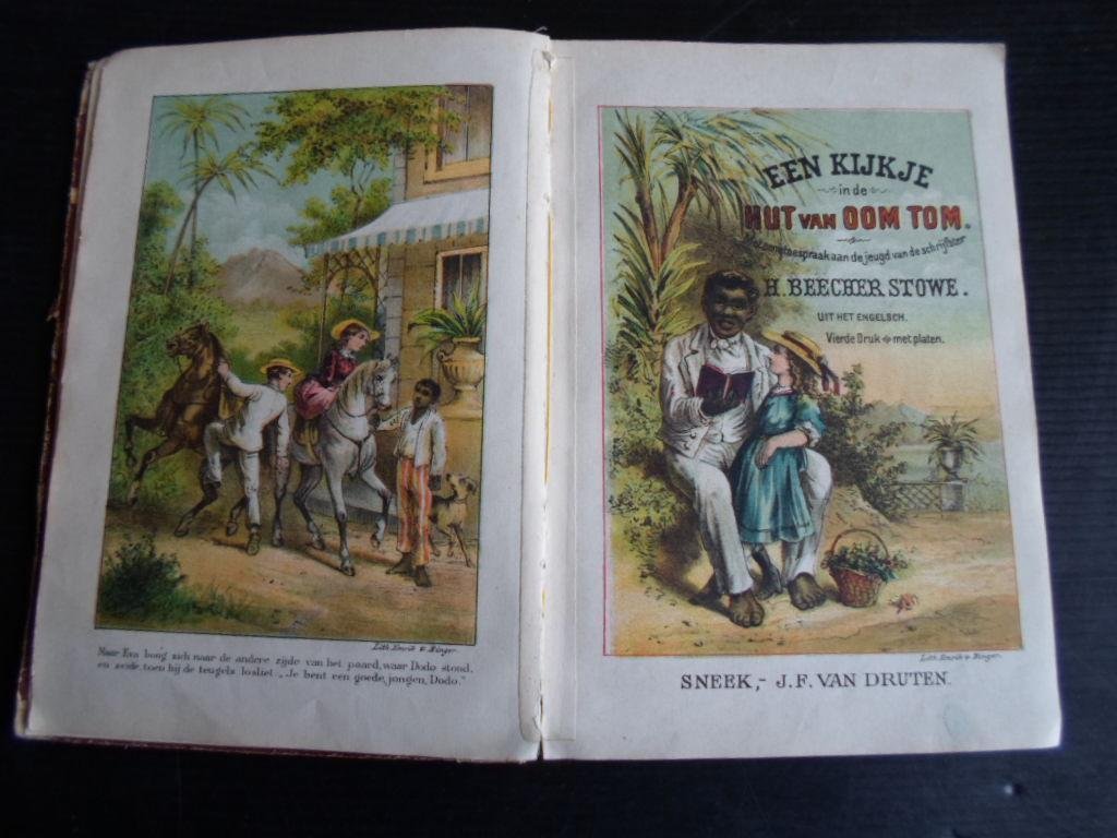 Beecher Stowe, H. - Een kijkje in de hut van Oom Tom, Met nieuwe platen [5 litho?s van Emrik & Binger]