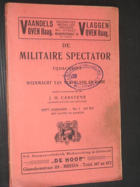  - De Militaire Spectator, Tijdschrift voor de weermacht van Nederland en Indie