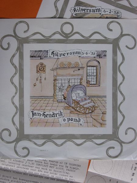 Folder - geboorte- herinneringstegel bestaande uit 4 stuks