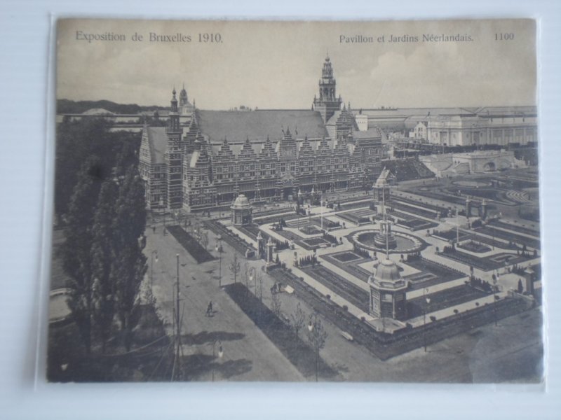 Grote kaart - Carte Souvenir de L'exposition Universelle et Internationale de Bruxelles, Pavillon et Jardins Nerlandais