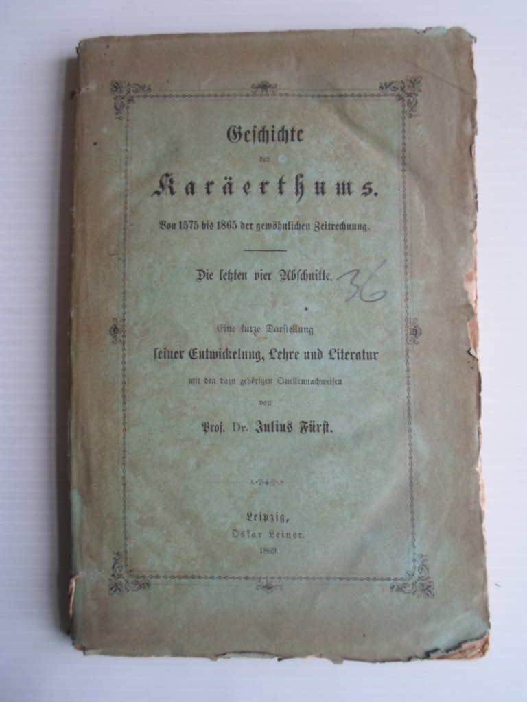 Frst, prof dr Julius - Geschichte der Karerthums von 1575 bis 1865 der gewhnlichen Zeitrechnung, Die letzten vier Abschnitte