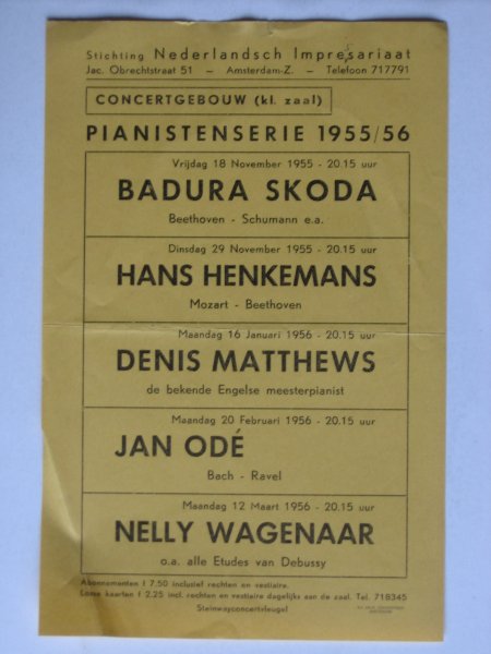 Folder Concertgebouw - kleine zaal Concertgebouw