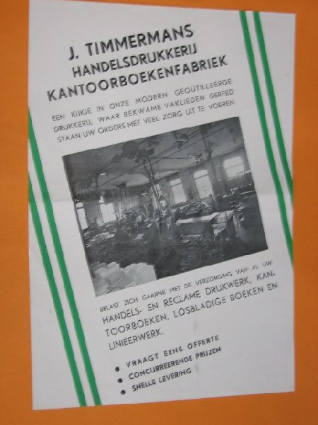 Folder - J.Timmermans handelsdrukkerij Kantoorboekenfabriek