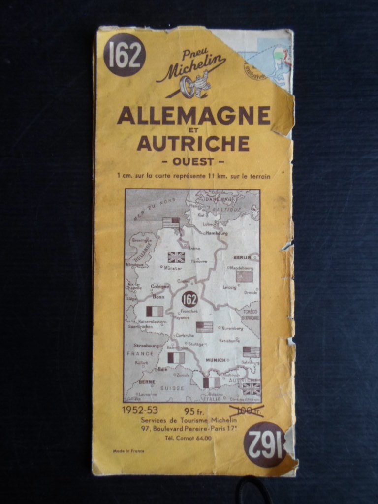  - Michelinkaart Allemagne et Austriche met de geallieerde bezettingszones, 1952-53