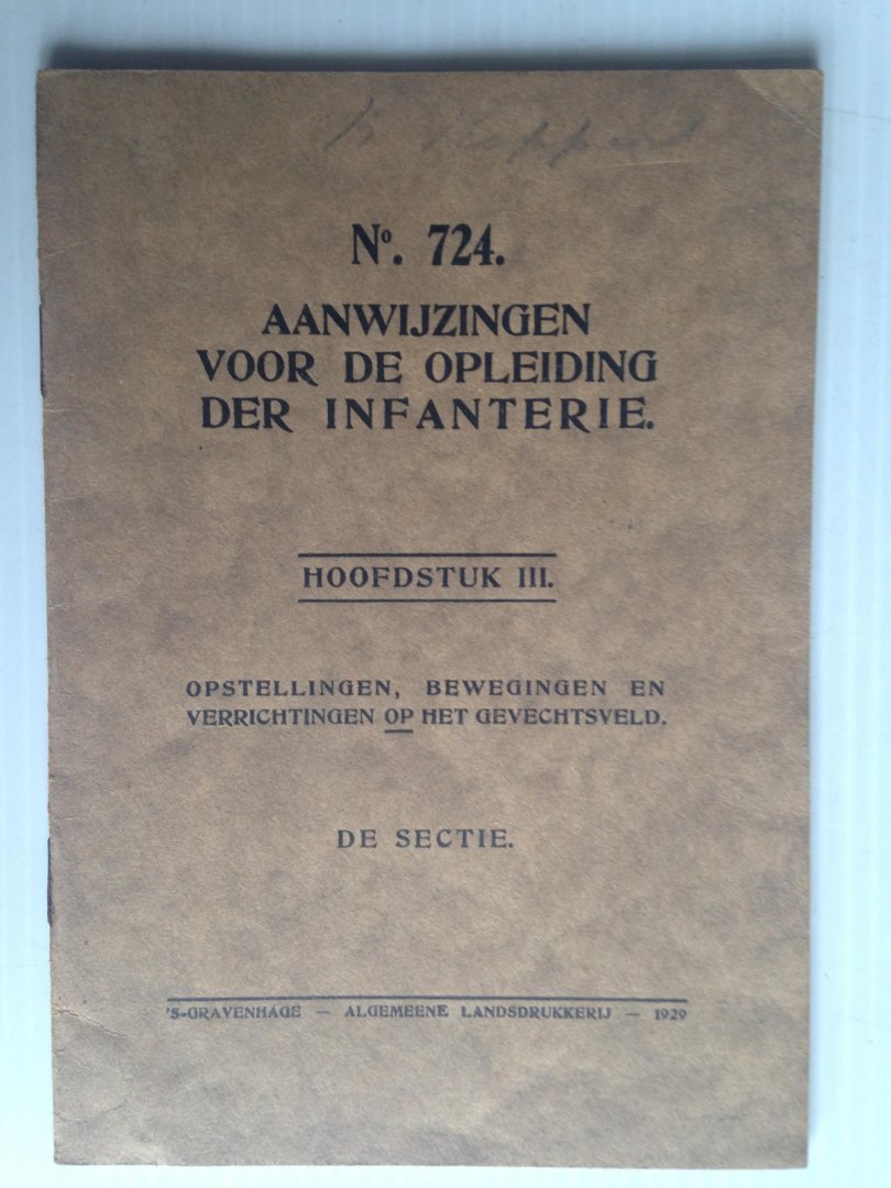  - Voorschrift 724, Aanwijzingen voor de opleiding der Infanterie, De Sectie