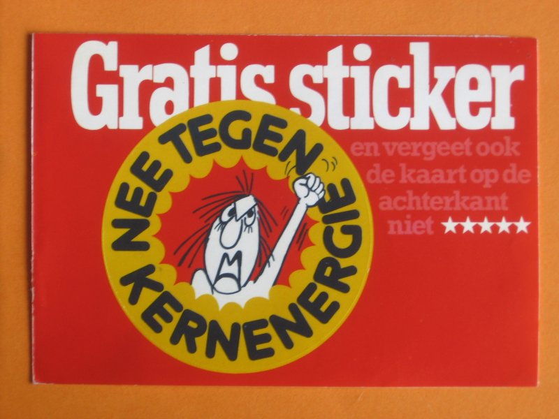 Sticker - Nee tegen Kernenergie & antwoordkaart