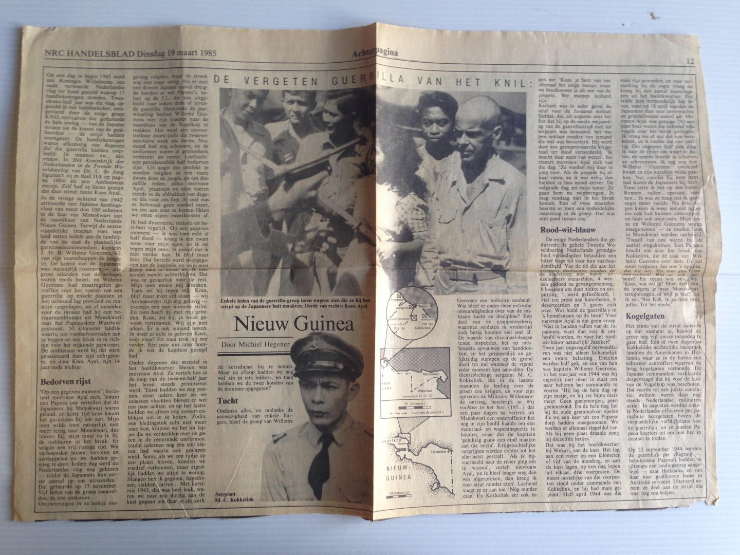 Hegener, Michiel - Nieuw Guinea, De vergeten guerrilla van het KNIL, Artikel