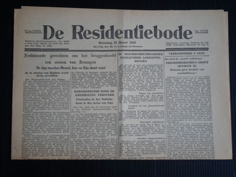 Oorlogskrant - De Residentiebode, Den Haag