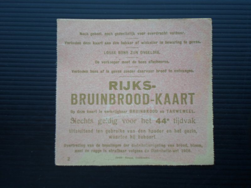  - Distributiebon Rijksbruinbrood-kaart