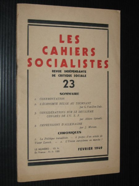  - Les Cahiers Socialistes, revue independente de critique sociale
