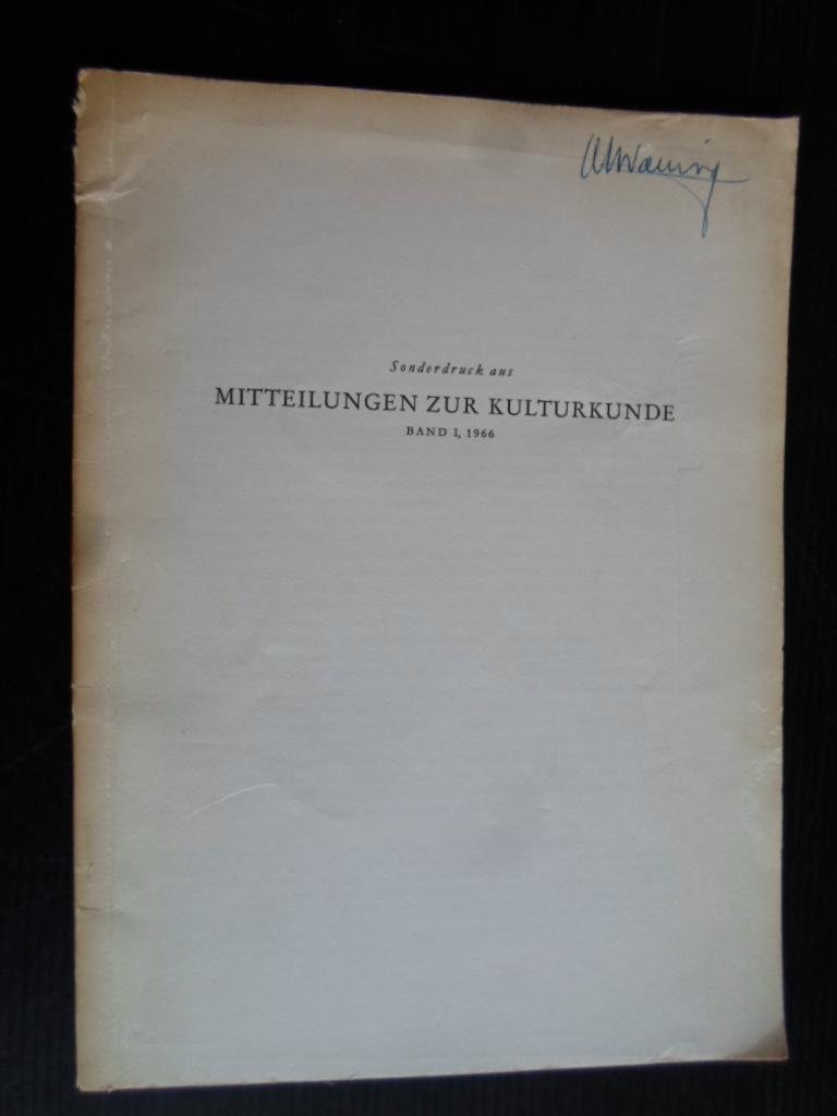 Haberland, Eike - Sago und Austronesier, Bemerkungen zur kulturhistorischen Methode