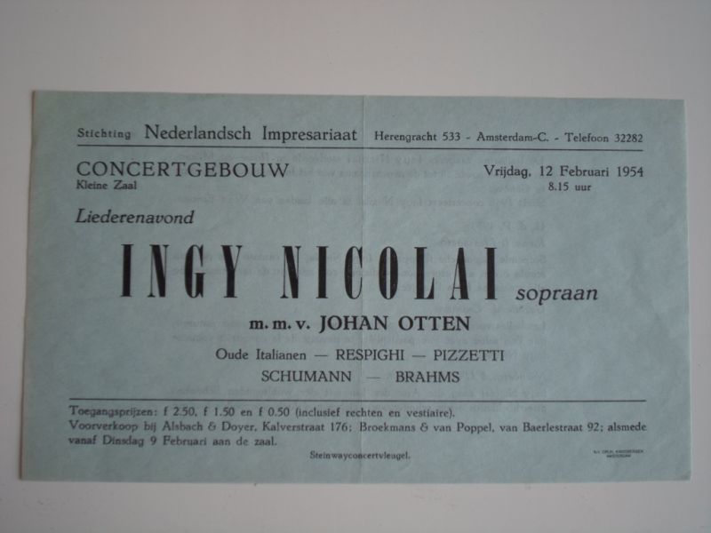 Folder Concertgebouw - Ingy Nicolai