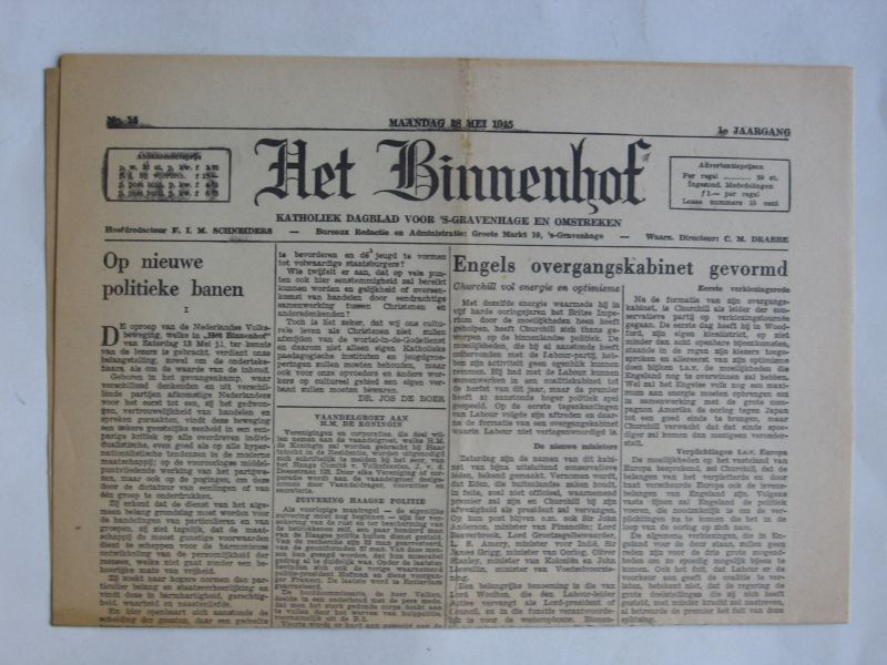 Oorlogskrant - Het Binnenhof, katholiek dagblad voor 's-Gravenhage