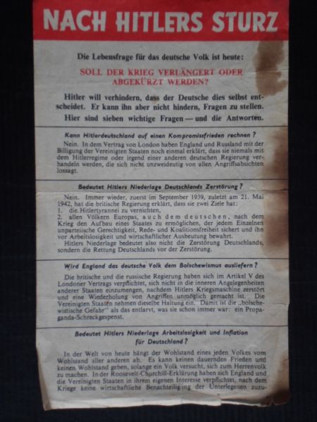 Geallieerd strooibiljet - Nach Hitlers Sturz