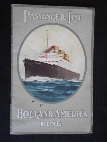  - Holland America Line, Passengerlist Statendam