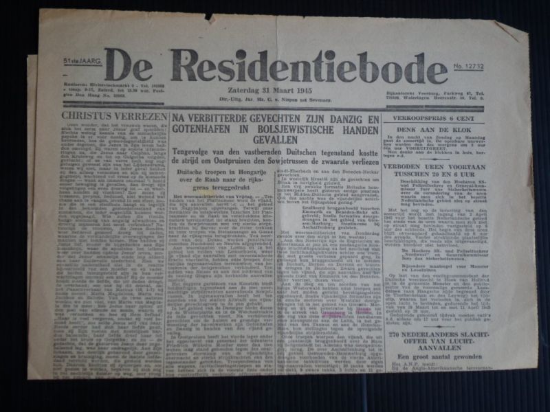 Oorlogskrant - De Residentiebode, Den Haag