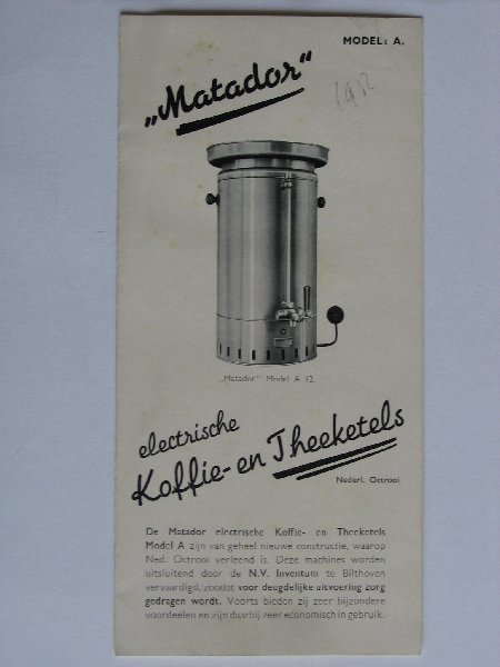 Folder - Matador electrische koffie-en theeketels