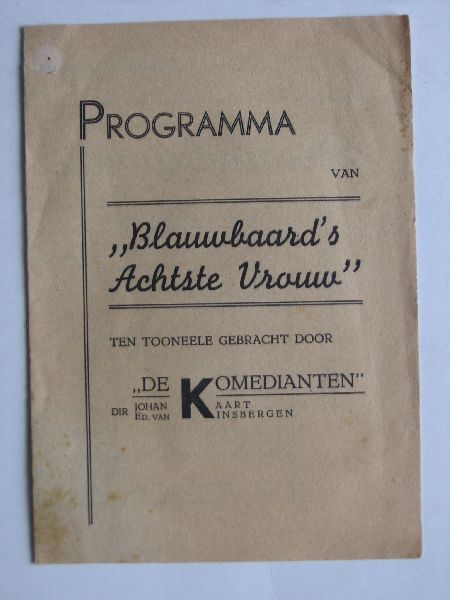 Folder - toneelgroep De Komedianten