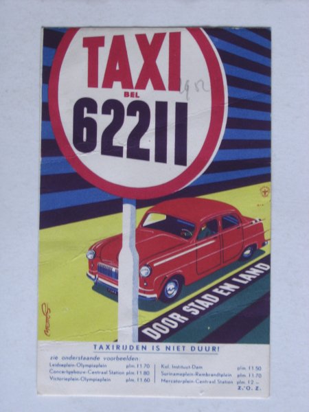  - Kaartje Taxi centrale Amsterdam