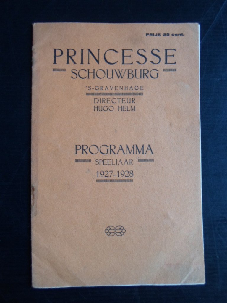 Programmaboekje - Speeljaar 1927-1928, Princesse Schouwburg, ?s-Gravenhage, Directeur Hugo Helm