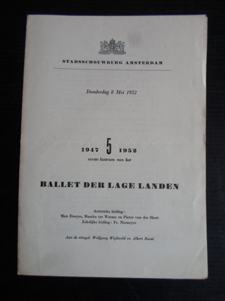 Folder - Lustrum Ballet der lage Landen, olv Max Dooyes, Mascha ter Weeme en Pieter ter Sloot