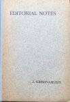 Krishnamurti, J. - Editorial notes