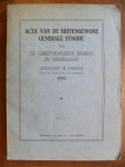 Urecht 1946/ synode - Acta van de buitengewone generale synode van de Gereformeerde kerken in Nederland